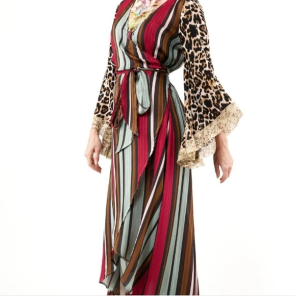 NWT Aratta Charlotte Stripe Wrap Dress Medium - Picture 7 of 10